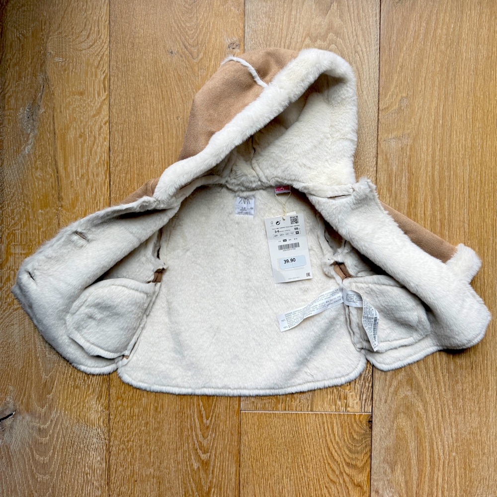 Zara Tan Baby Jacket | Size 3-6 Mo | NWT - Picture 4 of 6